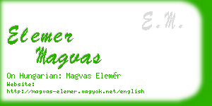 elemer magvas business card